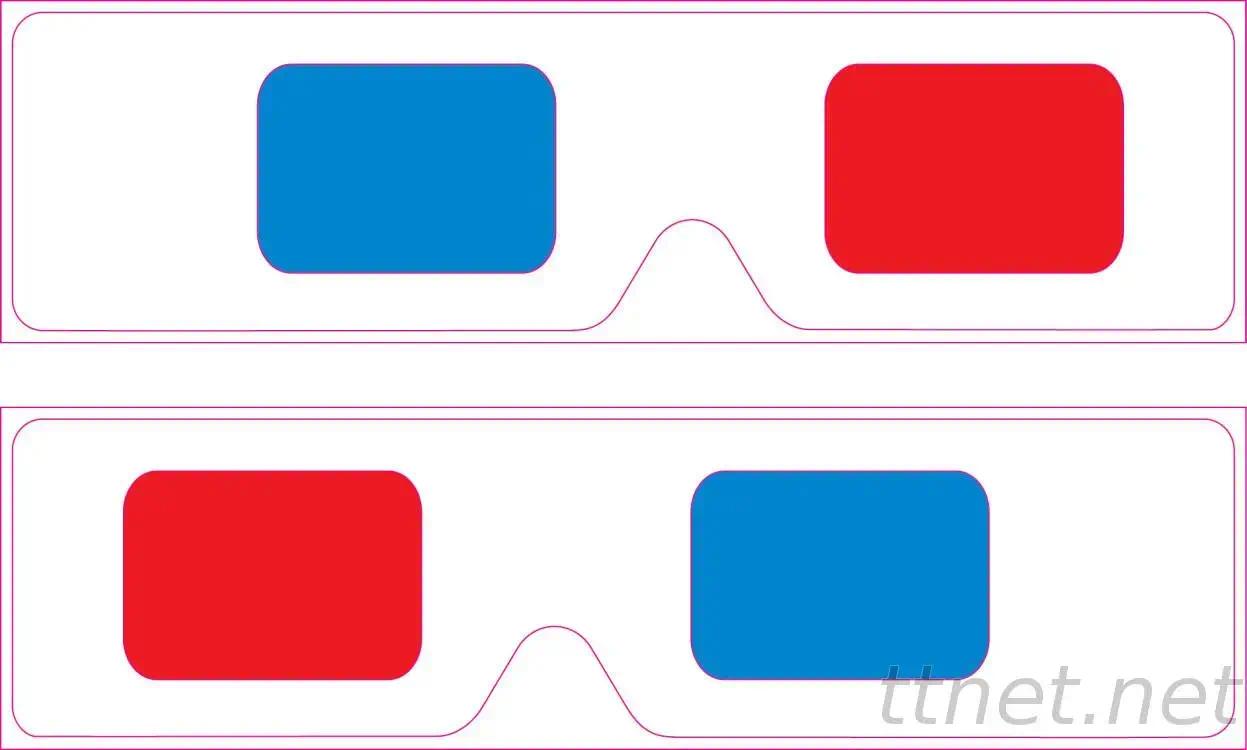 3D紅藍手拿式紙眼鏡(有零售紅藍鏡片)