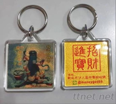彩色金箔鑰匙圈 壓克力鑰匙圈 壓克力車掛飾品